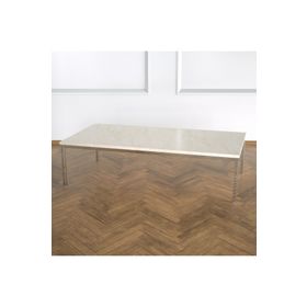 Evka Shiny Paslanmaz Ayak Bej Mermer Tabla Orta Sehpa