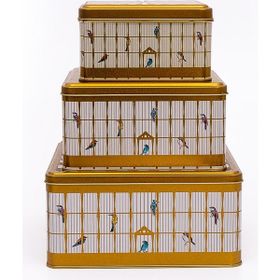 Evle Birdcage 3 Parça Kare Saklama Kabı