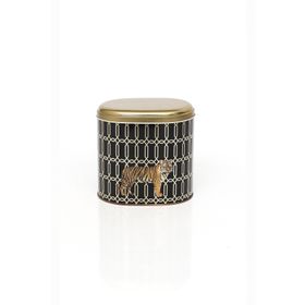 Evle EF004-F3 Safari Tiger Desenli Oval Metal Saklama Kabı