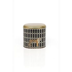 Evle EF004-F3 Safari Tiger Desenli Oval Metal Saklama Kabı