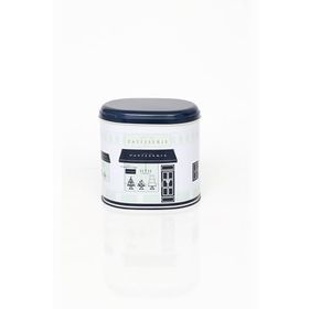 Evle EF004-F8 Patisserie Blue Home Desenli Oval Metal Saklama Kabı