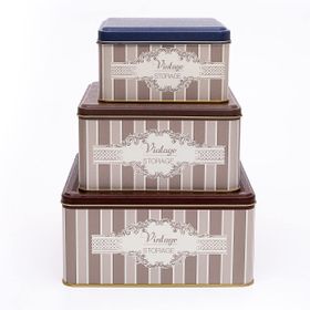 Evle Elegance Kare 3 Parça Saklama Kabı
