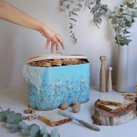 Evle ER002-9F Botanica Blue Desenli Ekmeklik