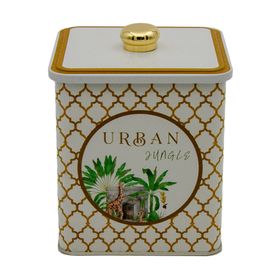 Evle ER023-7I Forrest Yellow Urban Desenli Kare Metal Saklama Kabı