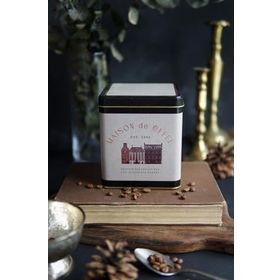 Evle ER024-7F Azura Coffee Desenli Kare Metal 12x12 CM Saklama Kabı