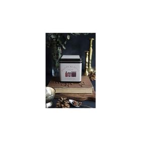 Evle ER024-7F Azura Coffee Desenli Kare Metal 12x12 CM Saklama Kabı