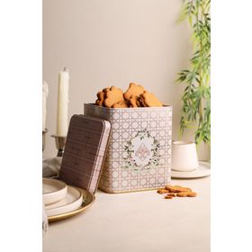 Evle ER024-U7 Rosy Desenli Kare Metal Saklama Kabı
