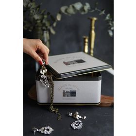 Evle ER029-7F Azura Coffee Desenli Kare Metal Saklama Kabı