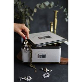 Evle ER029-7F Azura Coffee Desenli Kare Metal Saklama Kabı