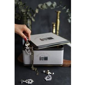 Evle ER029-7F Azura Coffee Desenli Kare Metal Saklama Kabı