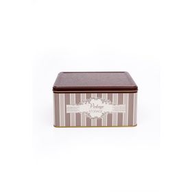 Evle ER029-8B Elegance Burgundy Desenli Kare Metal Saklama Kabı