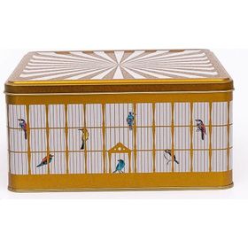 Evle ER029-T7 Bird Cage Desenli Kare Metal Saklama Kabı