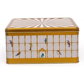 Evle ER029-T7 Bird Cage Desenli Kare Metal Saklama Kabı