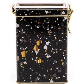 Evle ER043-1H Terrazzo Black Desenli Dikdörtgen Metal Saklama Kabı