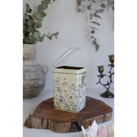 Evle ER043-2E Botanica Yellow Desenli Dikdörtgen Metal Saklama Kabı