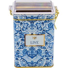 Evle ER043-4B Azulejos Live Desenli Dikdörtgen Metal Saklama Kabı