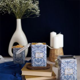 Evle ER043-4B Azulejos Live Desenli Dikdörtgen Metal Saklama Kabı