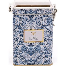 Evle ER043-4B Azulejos Live Desenli Dikdörtgen Metal Saklama Kabı