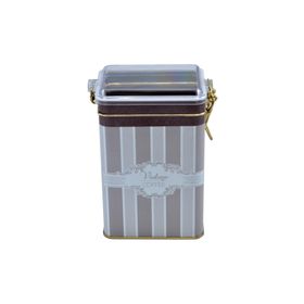 Evle ER043-7A Elegance Coffee Desenli Dikdörtgen Metal Saklama Kabı