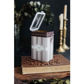 Evle ER043-7A Elegance Coffee Desenli Dikdörtgen Metal Saklama Kabı