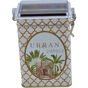 Evle ER043-7I Forrest Yellow Urban Desenli Dikdörtgen Metal Saklama Kabı