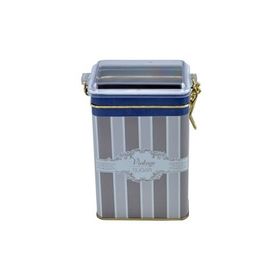 Evle ER043-8A Elegance Sugar Desenli Dikdörtgen Metal Saklama Kabı