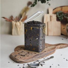 Evle ER043-8G Terrazzo Brown Desenli Dikdörtgen Metal Saklama Kabı