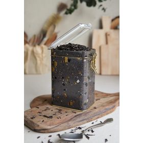 Evle ER043-8G Terrazzo Brown Desenli Dikdörtgen Metal Saklama Kabı