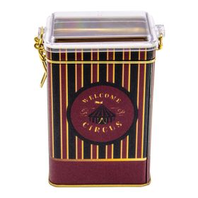 Evle ER043-9E Circus Black Desenli Dikdörtgen Metal Saklama Kabı