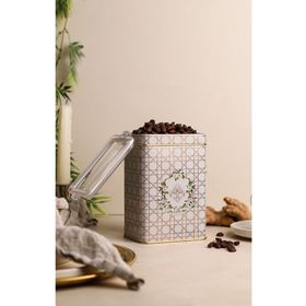 Evle ER043-U7 Rosy Desenli Dikdörtgen Metal Saklama Kabı