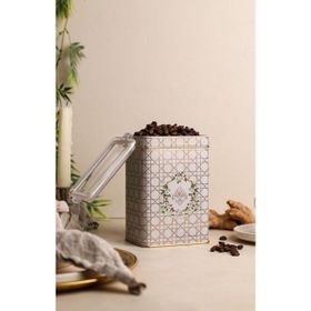 Evle ER043-U7 Rosy Desenli Dikdörtgen Metal Saklama Kabı