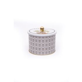 Evle ER145-2G Forrest Grey Desenli Yuvarlak Metal Saklama Kabı