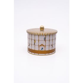 Evle ER145-T7 Bird Cage Desenli Yuvarlak Metal Saklama Kabı