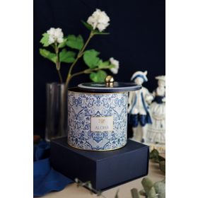 Evle ER146-3H Azulejos Aloha Desenli Yuvarlak Metal Saklama Kabı