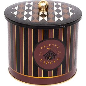 Evle ER146-9E Circus Black Desenli Yuvarlak Metal Saklama Kabı