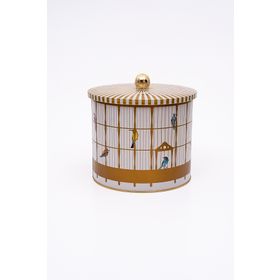 Evle ER146-T7 Bird Cage Desenli Yuvarlak Metal Saklama Kabı