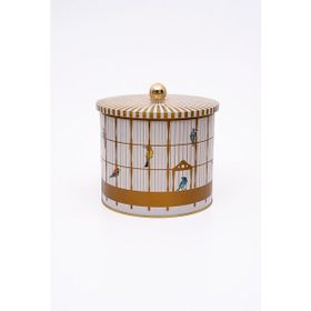 Evle ER146-T7 Bird Cage Desenli Yuvarlak Metal Saklama Kabı