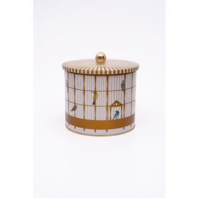 Evle ER146-T7 Bird Cage Desenli Yuvarlak Metal Saklama Kabı