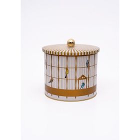 Evle ER146-T7 Bird Cage Desenli Yuvarlak Metal Saklama Kabı