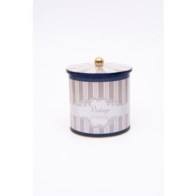 Evle ER147-5B Elegance Blue Desenli Yuvarlak Metal Saklama Kabı
