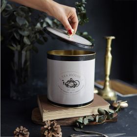 Evle ER147-8F Azura Tea Desenli Yuvarlak Metal Saklama Kabı