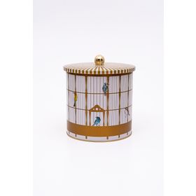 Evle ER147-T7 Bird Cage Desenli Yuvarlak Metal Saklama Kabı