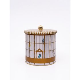 Evle ER147-T7 Bird Cage Desenli Yuvarlak Metal Saklama Kabı