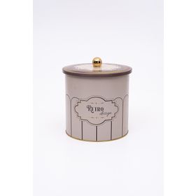 Evle ER147-U6 Retro Desenli Yuvarlak Metal Saklama Kabı
