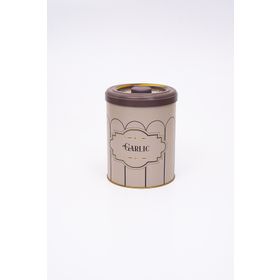 Evle ER188-2M Retro Garlic Desenli Yuvarlak Metal Saklama Kabı