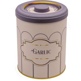 Evle ER188-2M Retro Garlic Desenli Yuvarlak Metal Saklama Kabı