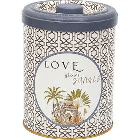 Evle ER188-2N Forrest Grey Home Desenli Yuvarlak Metal Saklama Kabı