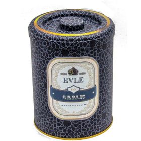 Evle ER188-9M Trellis Garlic Desenli Yuvarlak Metal Saklama Kabı