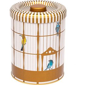 Evle ER188-T7 Bird Cage Desenli Yuvarlak Metal Saklama Kabı