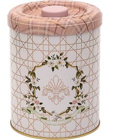 Evle ER188-U7 Rosy Desenli Yuvarlak Metal Saklama Kabı
